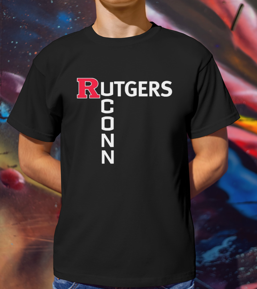 Rutgers Scarlet Knights UConn Huskies Vertical Textblock T-Shirt