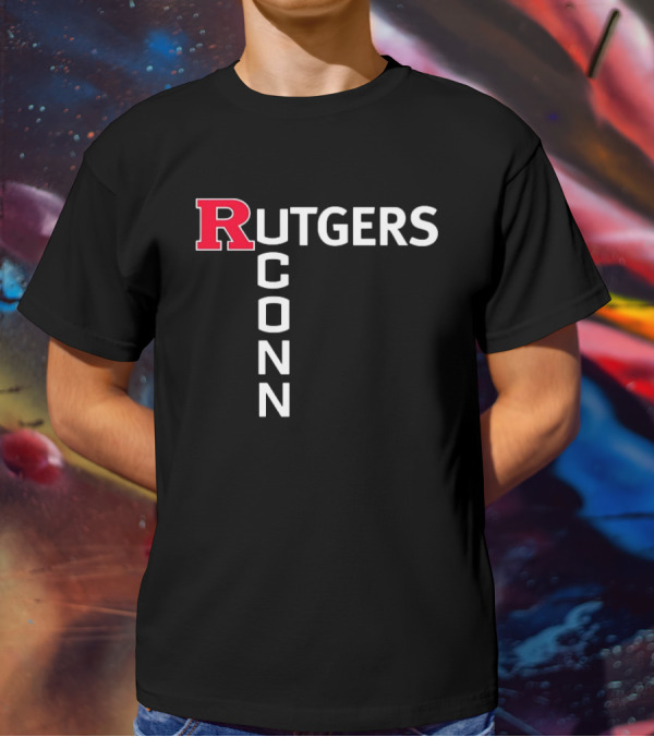 Rutgers Scarlet Knights UConn Huskies Vertical Textblock T-Shirt