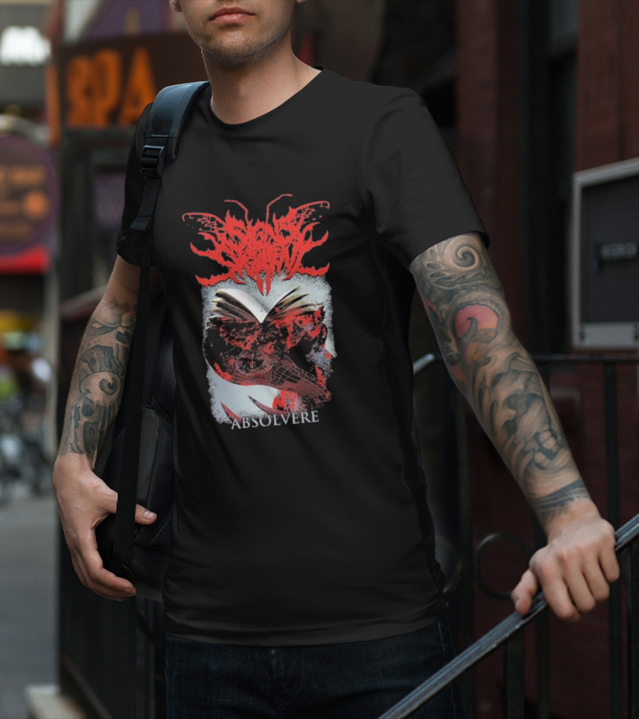 Absolvere Signs Of The Swarm Red Abstract Skull T-Shirt