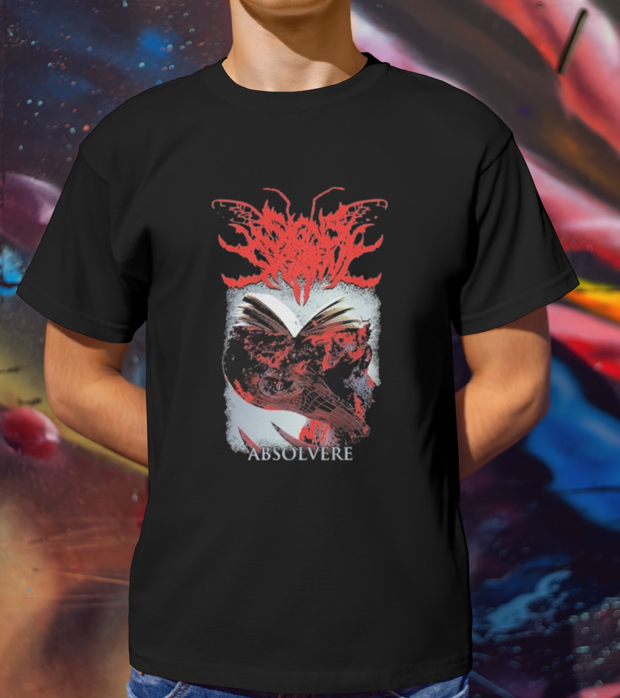 Absolvere Signs Of The Swarm Red Abstract Skull T-Shirt