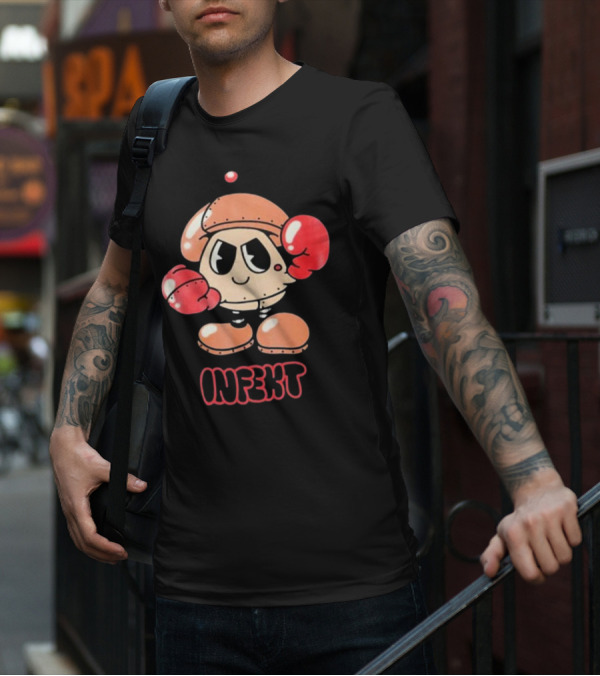 INFEKT Shrobo Cartoon Character With Boxing Gloves T-Shirt