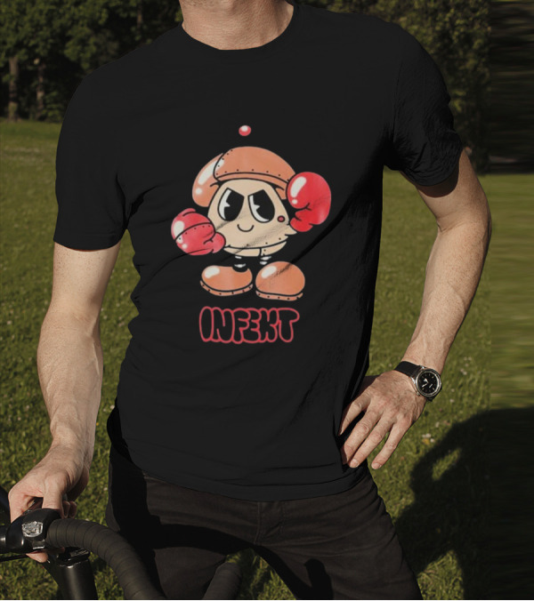 INFEKT Shrobo Cartoon Character With Boxing Gloves T-Shirt