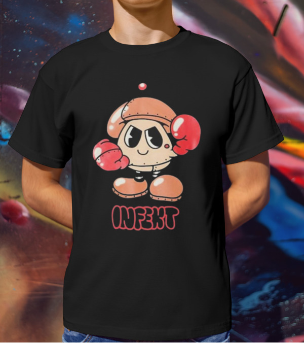 INFEKT Shrobo Cartoon Character With Boxing Gloves T-Shirt