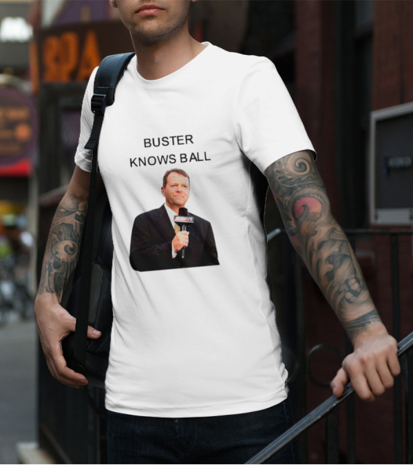 Buster Knows Ball ESPN Microphone Image T-Shirt