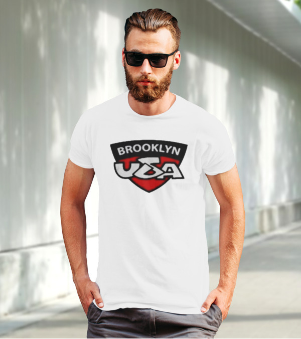 Brooklyn USA Red Black Shield Emblem T-Shirt