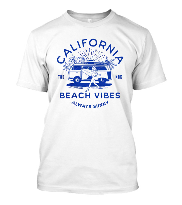 California Beach Vibes Always Sunny Retro Camper Van T-Shirt