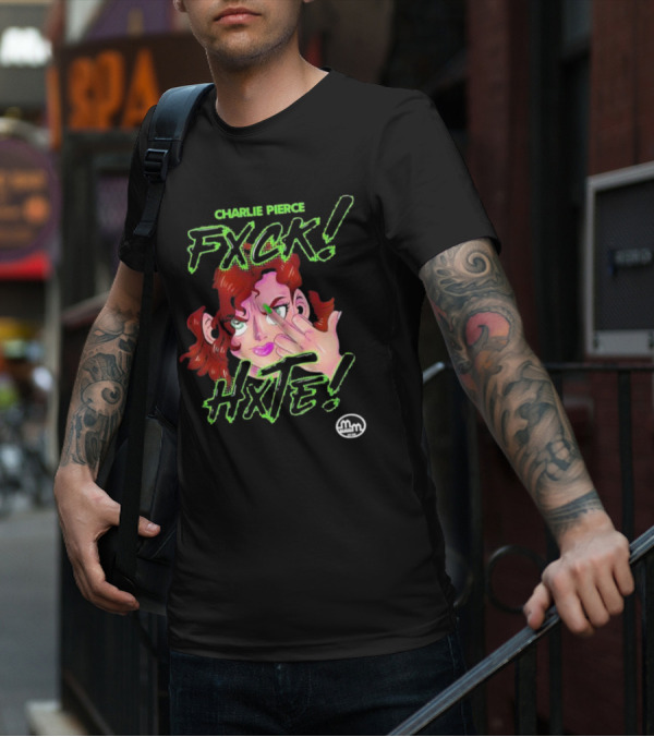 Charlie Pierce Fxck Hxte Redhead Character Green Accent T-Shirt