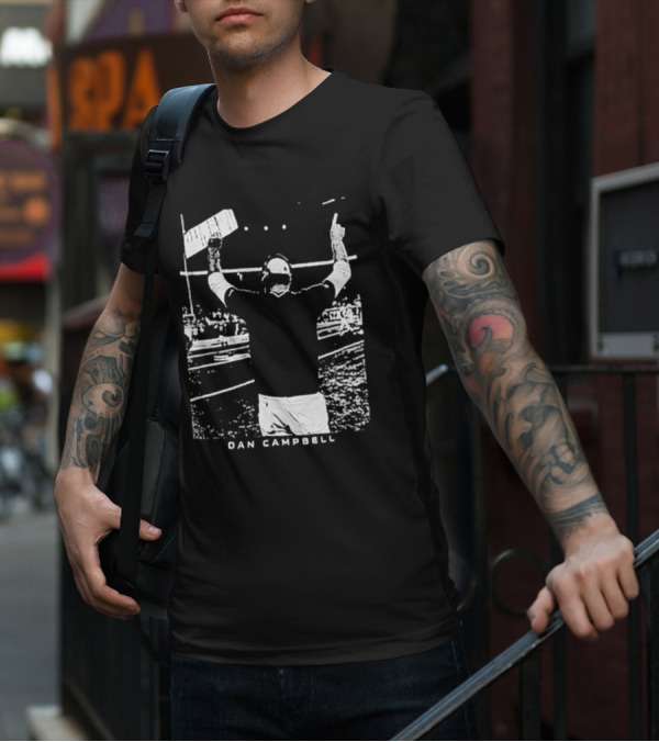 Dan Campbell Detroit Lions Celebratory Gesture Majestic Threads T-Shirt