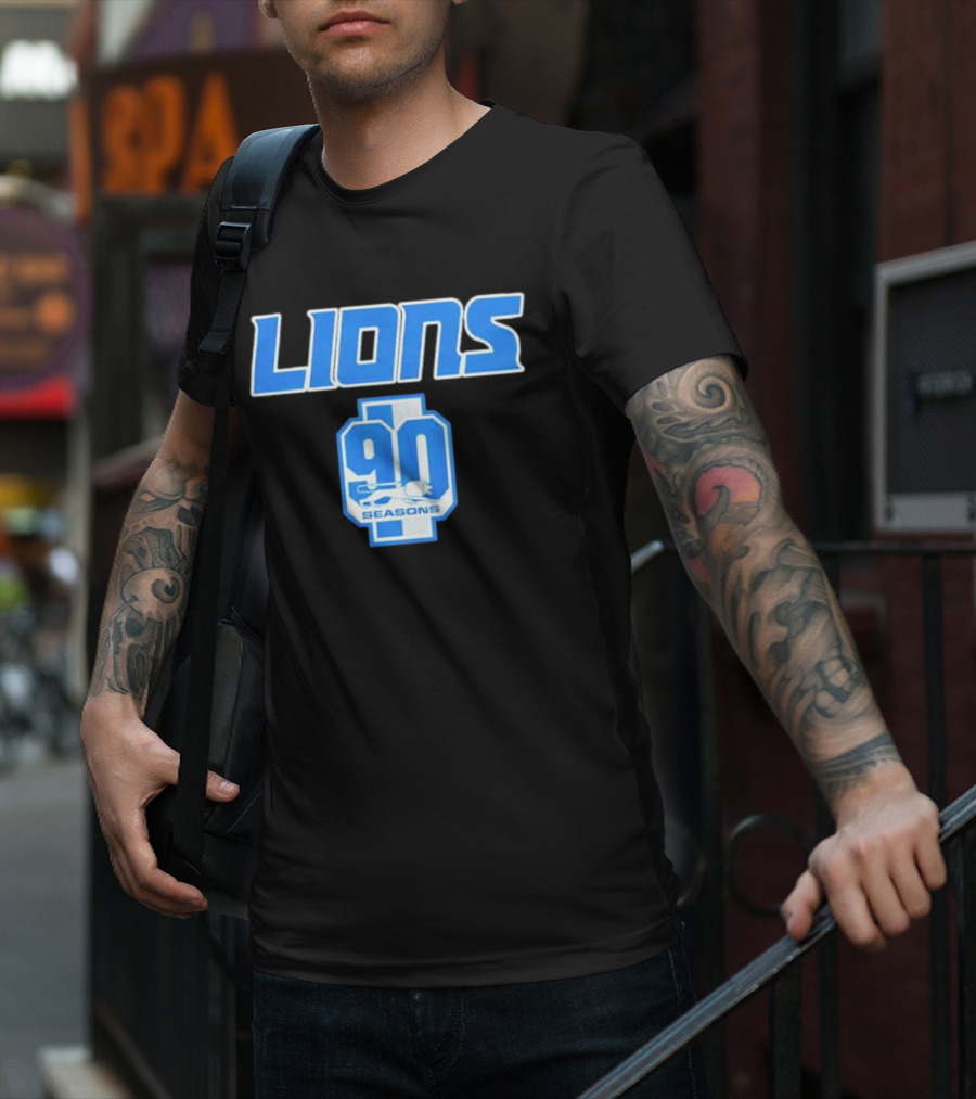 Lions 90 Seasons Celebrating Detroit Football Legacy T-Shirt