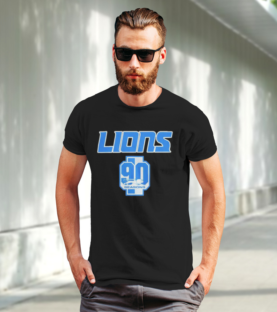 Lions 90 Seasons Celebrating Detroit Football Legacy T-Shirt