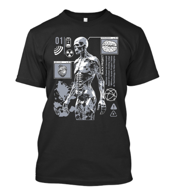 Black Project Nuclear Robust Humanoid Quantum Analysis T-Shirt