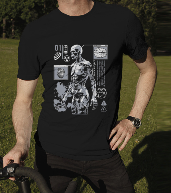 Black Project Nuclear Robust Humanoid Quantum Analysis T-Shirt