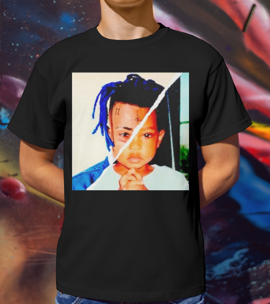 XXXTentacion Rapper Childhood And Adult Portrait Fusion T-Shirt
