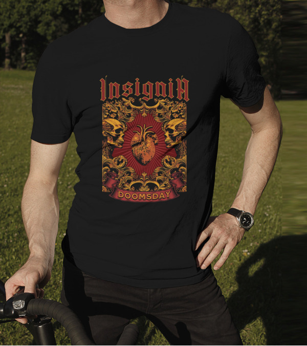 Insignia Doomsday Ornamental Skull Heart T-Shirt