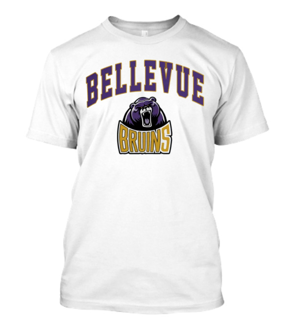 Bellevue University Bruins Roaring Bear Purple And Gold T-Shirt