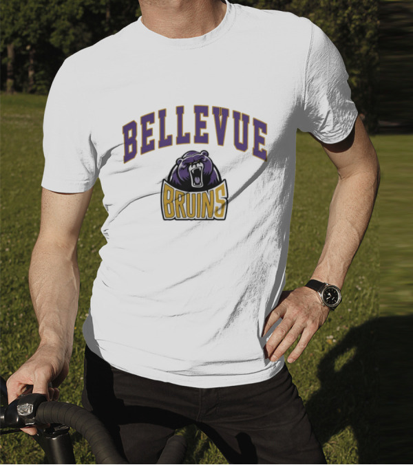 Bellevue University Bruins Roaring Bear Purple And Gold T-Shirt