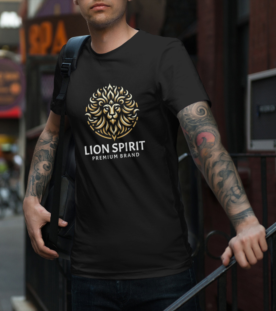 Lion Spirit Premium Brand Golden Flame T-Shirt