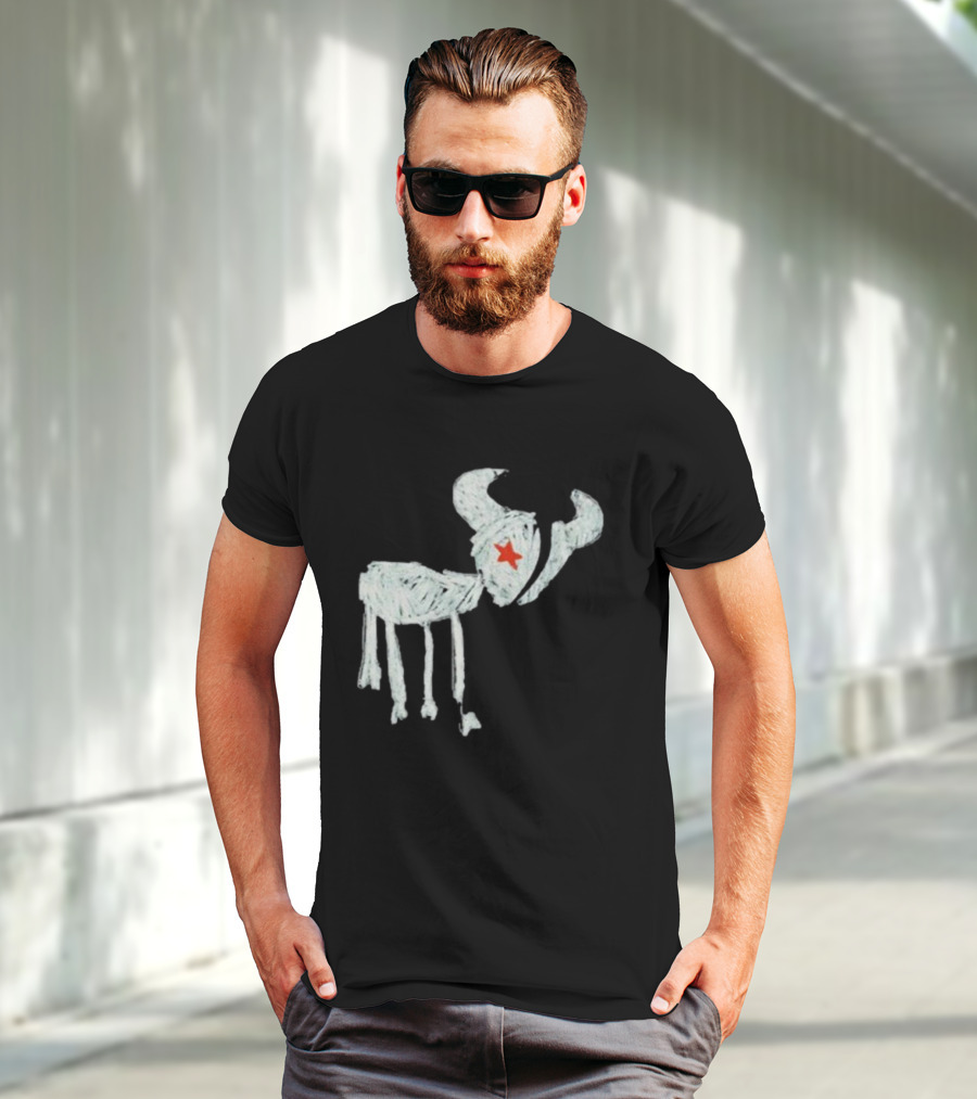 WeAreTexans Bull Design With Star For All Texans T-Shirt