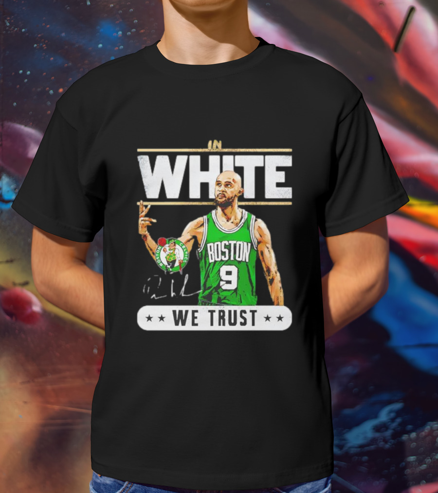 In White Boston Number 9 We Trust T-Shirt