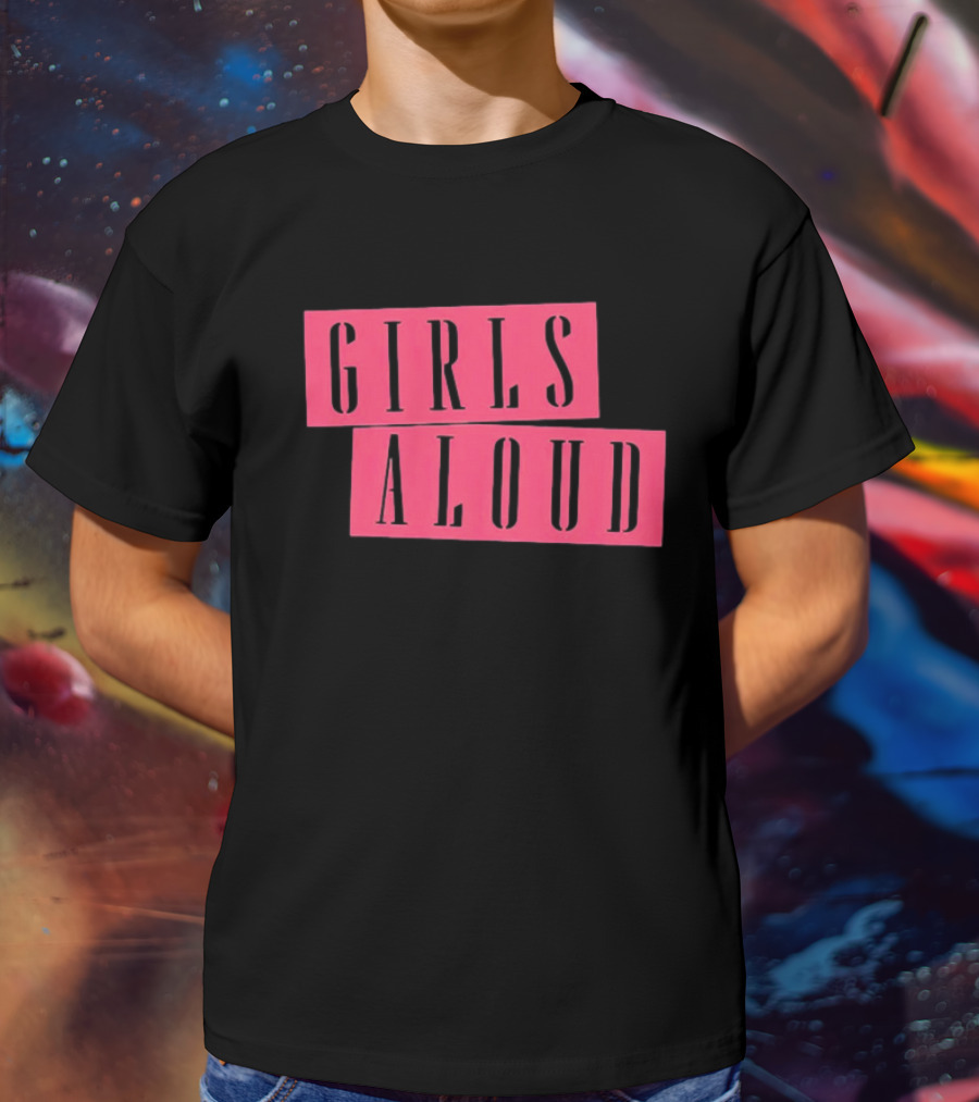 Girls Aloud Retro Stencil Block Text T-Shirt