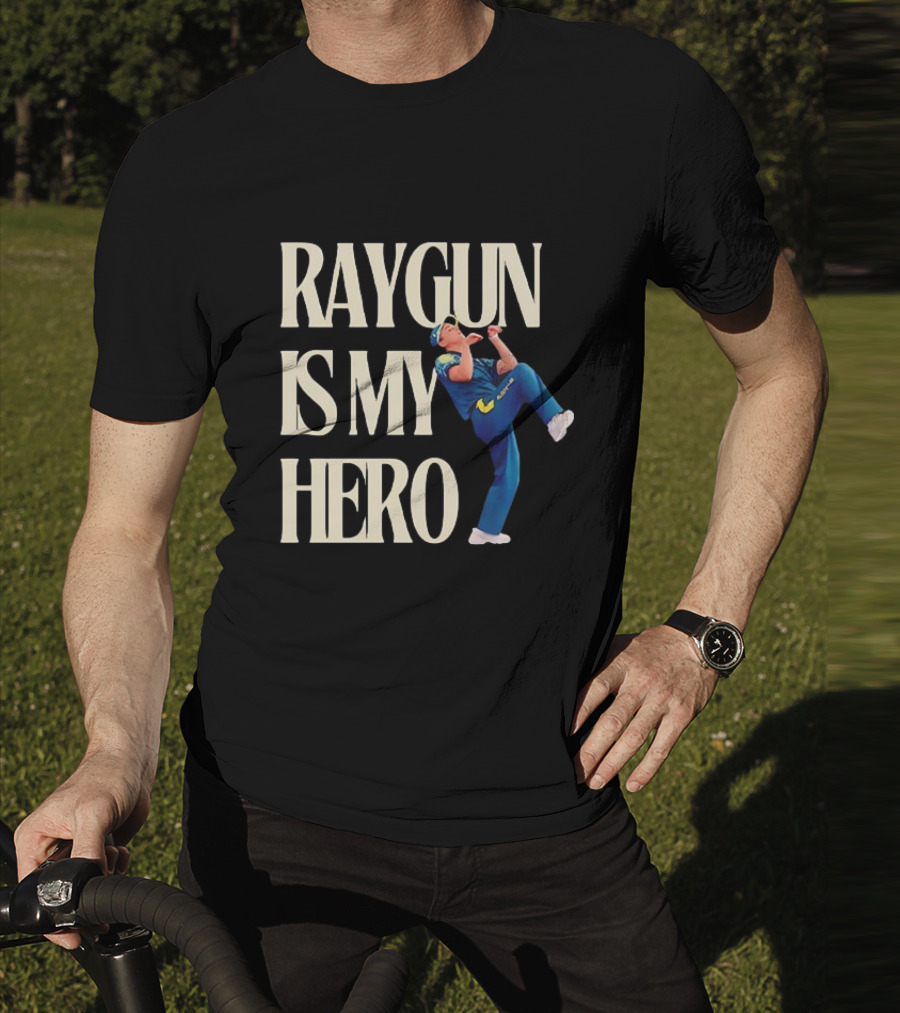 Raygun Is My Hero Pitching Pose T-Shirt