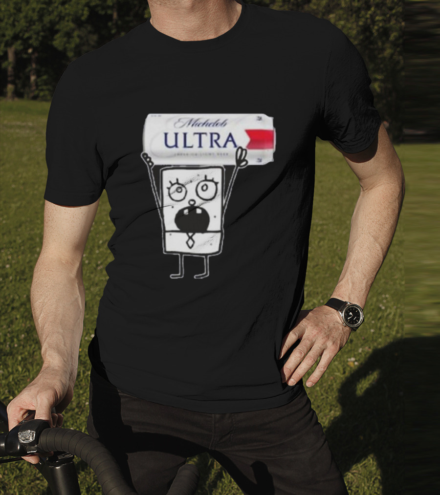 Doodlebob Michelob Ultra Holding Beer Can T-Shirt