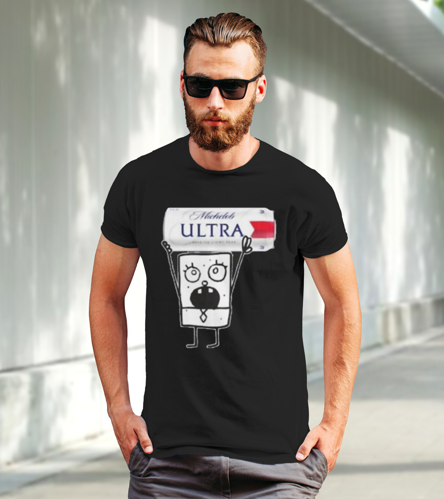 Doodlebob Michelob Ultra Holding Beer Can T-Shirt