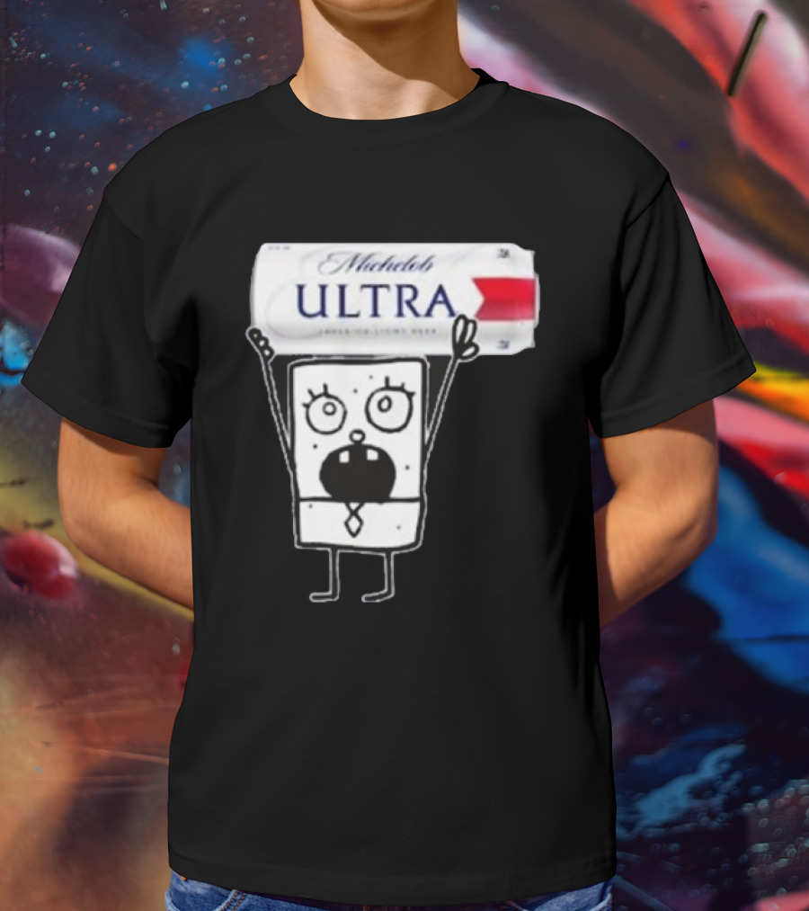 Doodlebob Michelob Ultra Holding Beer Can T-Shirt