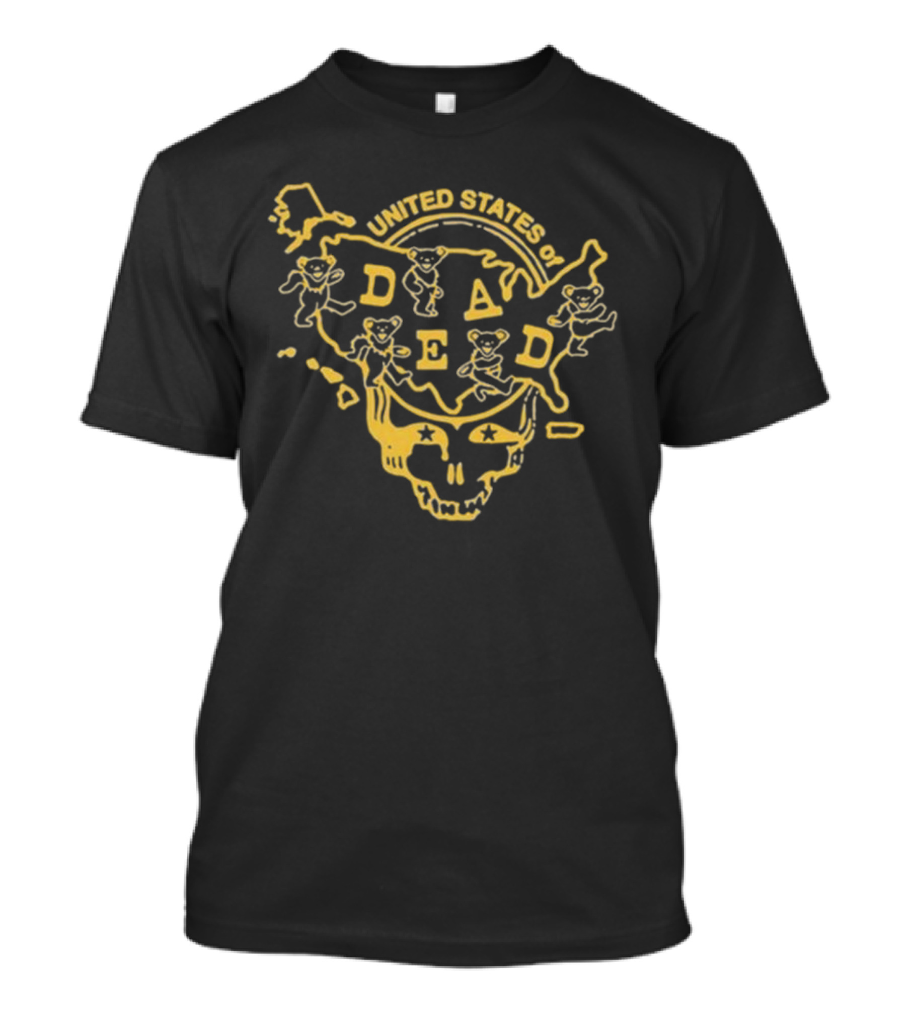 Grateful Dead United States Of Dead Dancing Bears Skull Map T-Shirt