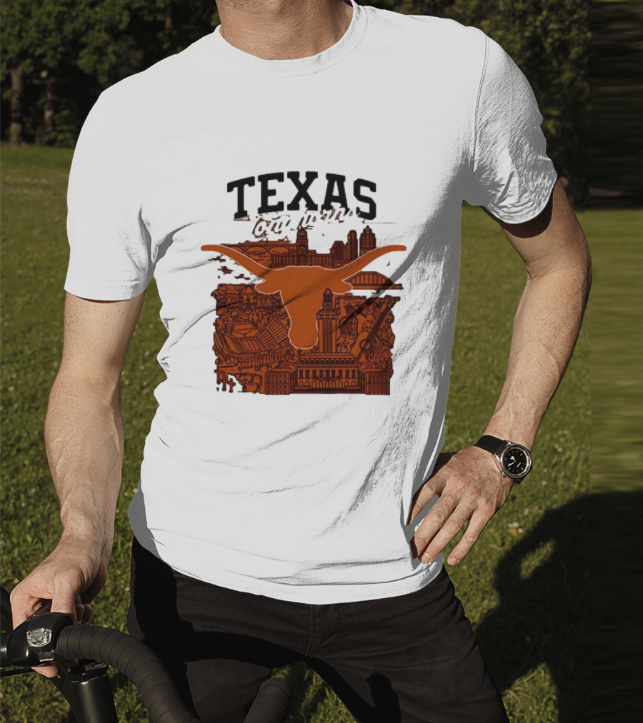 Texas Longhorns Burnt Orange City Skyline T-Shirt