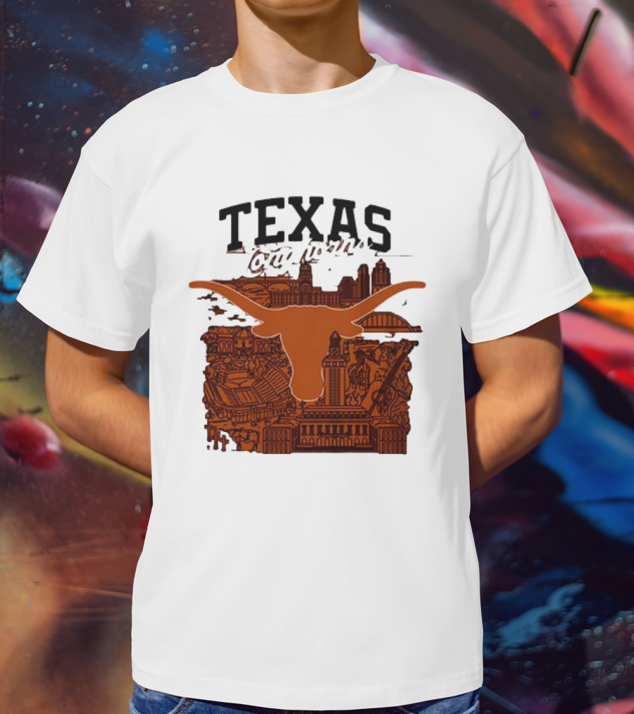 Texas Longhorns Burnt Orange City Skyline T-Shirt
