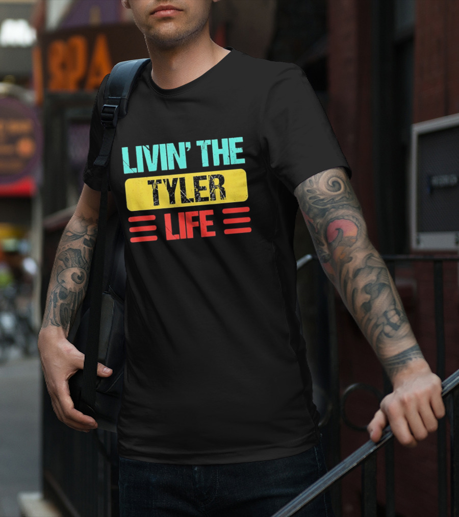 Livin The Tyler Life Retro Color Blocks T-Shirt