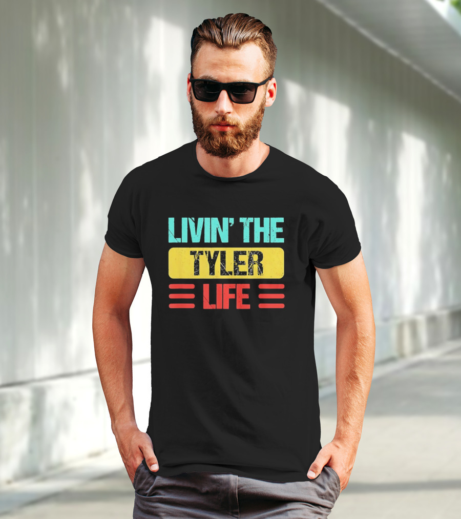 Livin The Tyler Life Retro Color Blocks T-Shirt