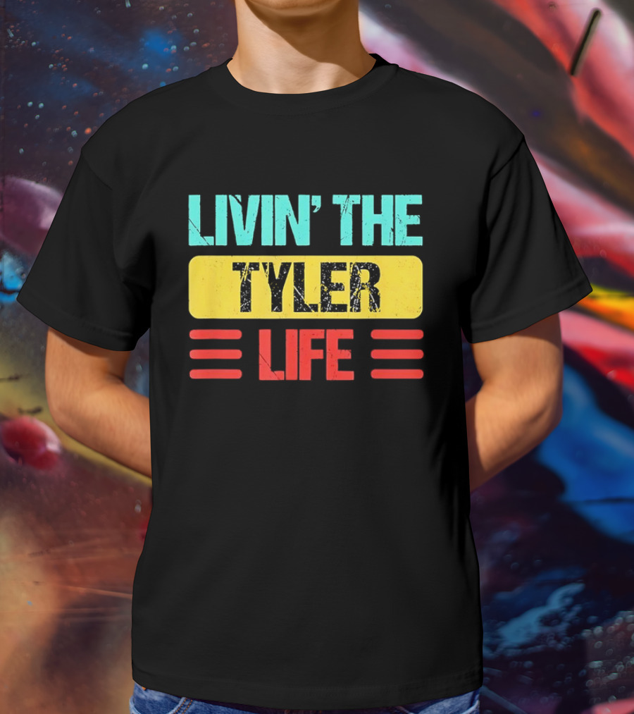 Livin The Tyler Life Retro Color Blocks T-Shirt