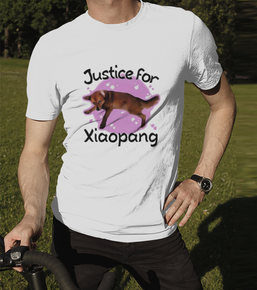 Justice For Xiaopang Cute Animal Pink Starry Circle T-Shirt