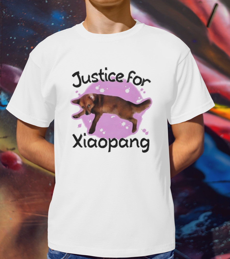 Justice For Xiaopang Cute Animal Pink Starry Circle T-Shirt