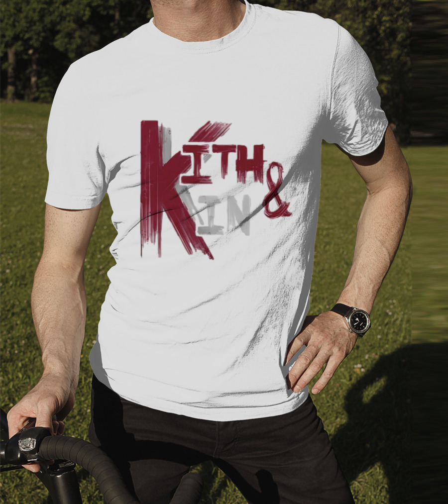 Kith And Kin Bold Red And Gray Text T-Shirt