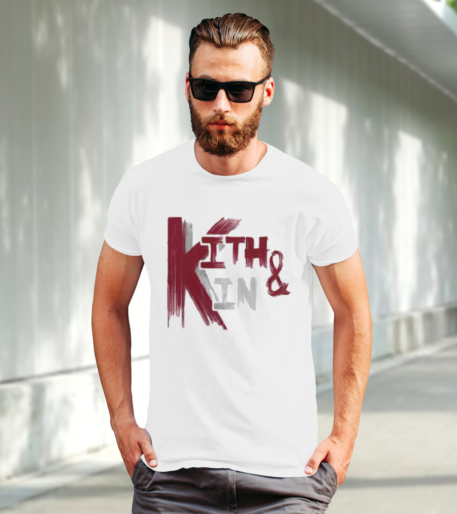Kith And Kin Bold Red And Gray Text T-Shirt