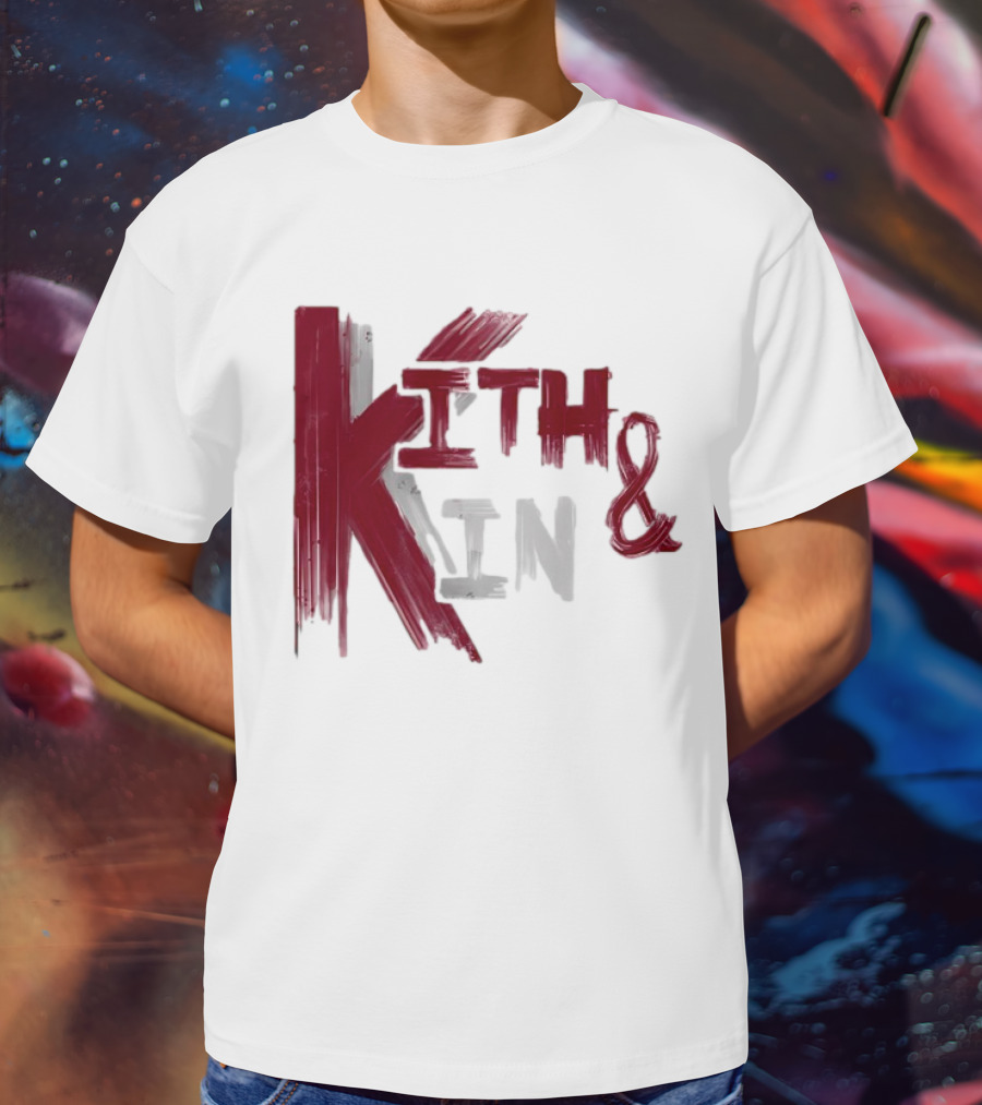 Kith And Kin Bold Red And Gray Text T-Shirt
