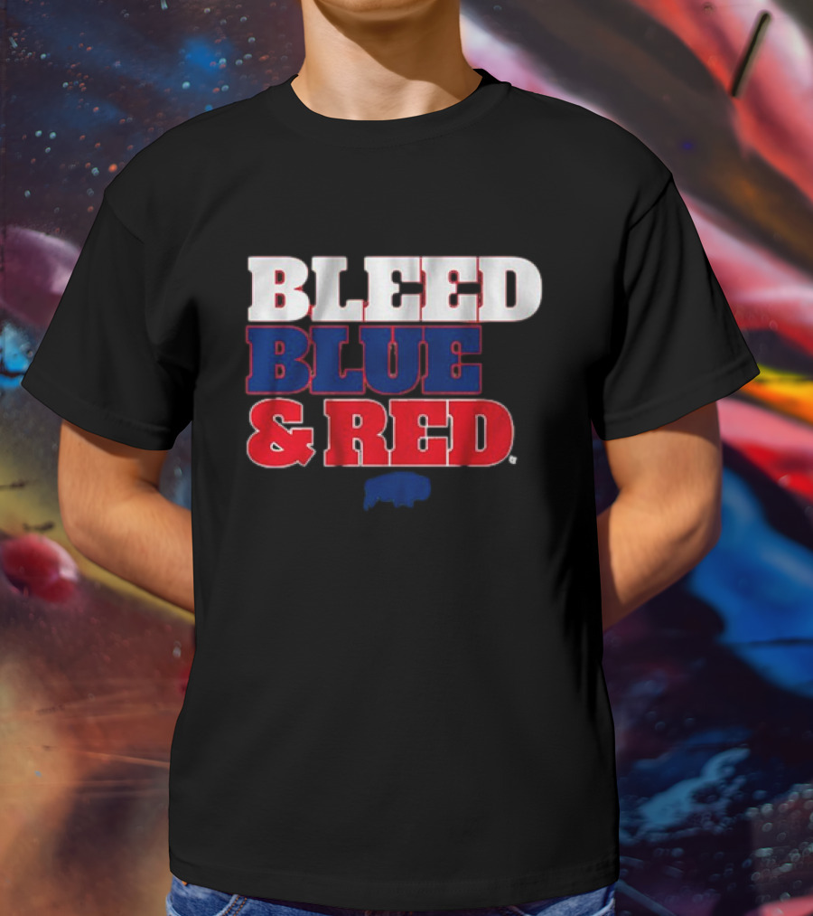 Buffalo Football Bleed Blue And Red Team Spirit T-Shirt