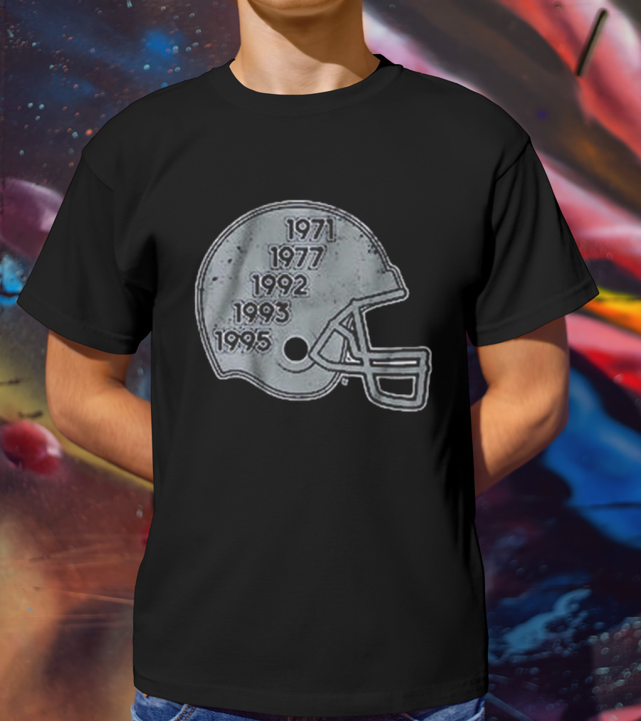 Dallas Football Glory Helmet 1971 1977 1992 1993 1995 T-Shirt