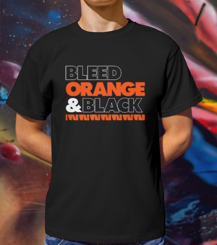 Bleed Orange And Black Team Spirit T-Shirt