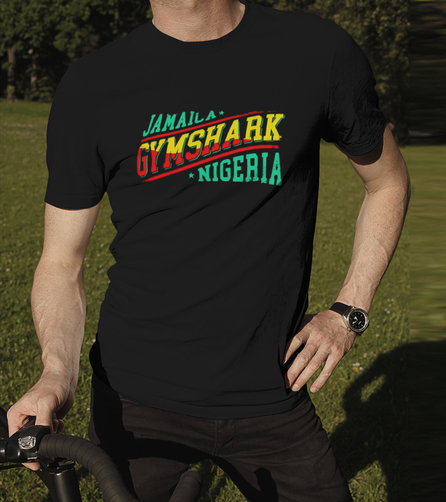 Jamaica Gymshark Nigeria Retro Styled Text T-Shirt