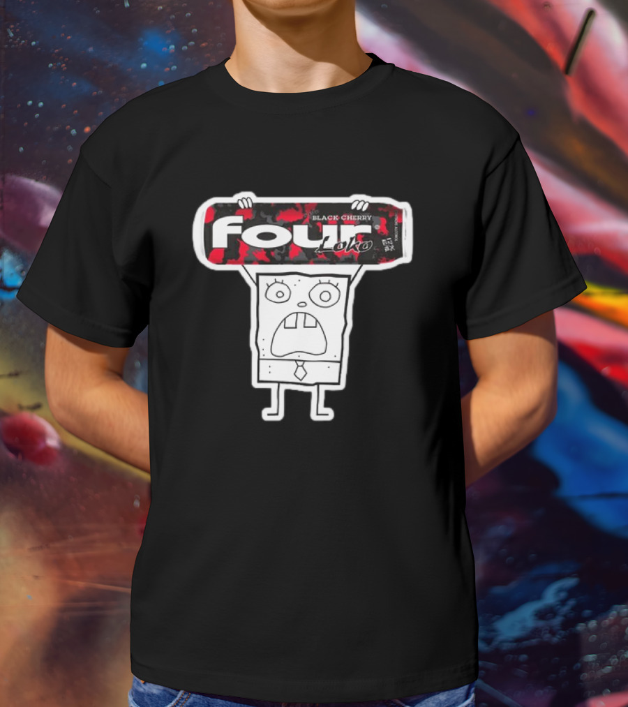 Doodlebob Holding Four Loko Black Cherry Can T-Shirt