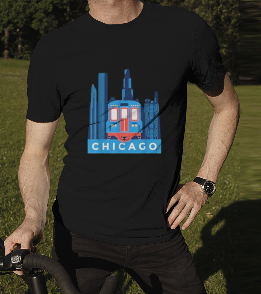 Chicago Skyline El Train T-Shirt
