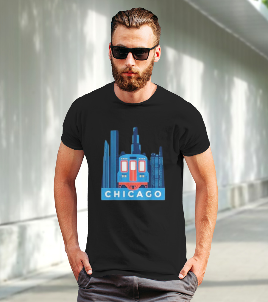 Chicago Skyline El Train T-Shirt
