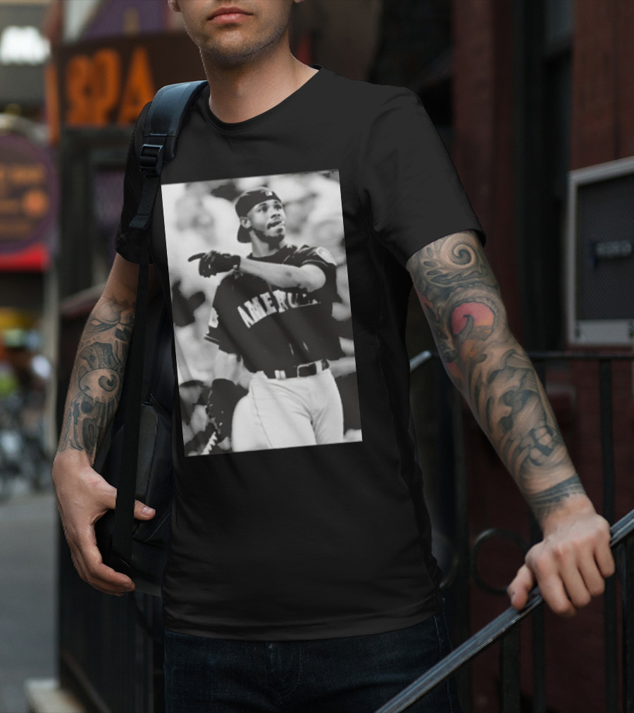 Mina Kimes Wearing Ken Griffey Jr. Baseball America Jersey T-Shirt