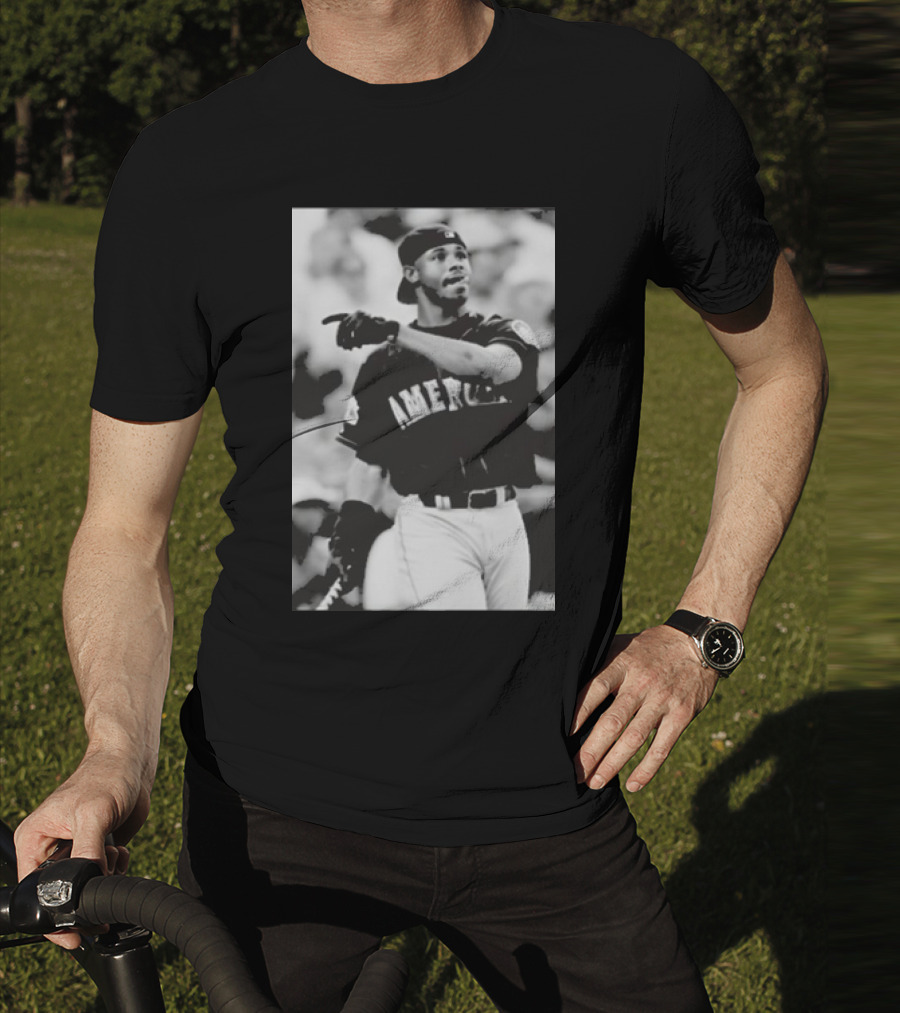 Mina Kimes Wearing Ken Griffey Jr. Baseball America Jersey T-Shirt