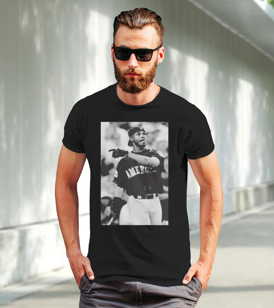 Mina Kimes Wearing Ken Griffey Jr. Baseball America Jersey T-Shirt