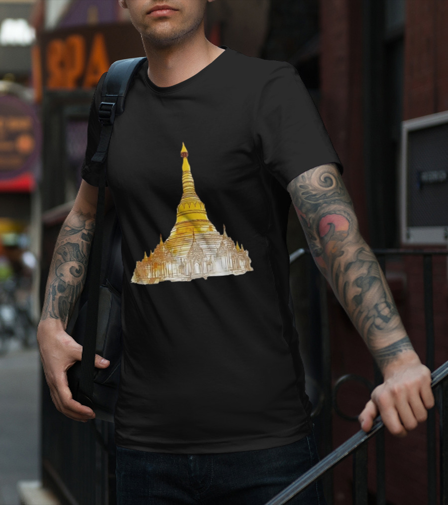 Neuschwanstein Castle Myanmar Pagoda T-Shirt